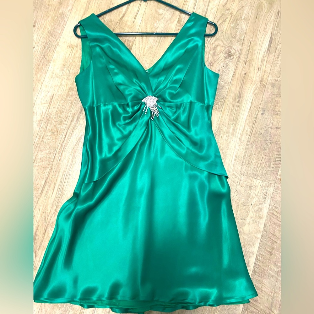 Emerald green party dress
